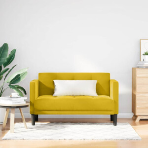 vidaXL Loveseat bank geel 111 cm fluweel