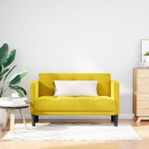 vidaXL Loveseat bank geel 111 cm fluweel