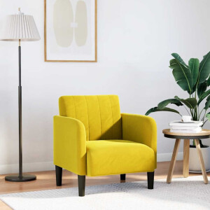 vidaXL Fauteuil met armleuningen 54 cm fluweel geel