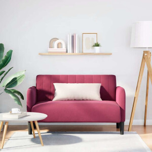 vidaXL Loveseat bank 109 cm fluweel wijnrood
