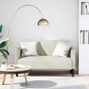 vidaXL Loveseat bank 109 cm fluweel crèmekleurig
