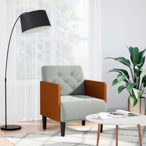 vidaXL Fauteuil met armleuningen Lichtgrijs 55 cm Fluweel