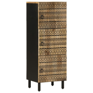 vidaXL Hoge kast 40x33,5x110 cm massief ruw mangohout
