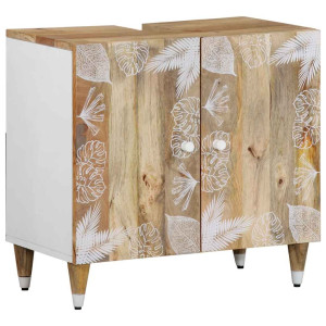 vidaXL Wastafelkast 62x33x58 cm massief mangohout