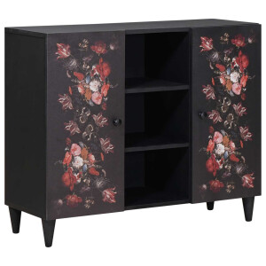 vidaXL Opslagkasten Multikleur 90 x 33,5 x 75 cm Massief Mango Hout