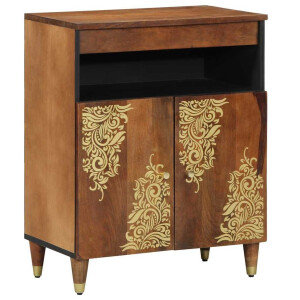 vidaXL Dressoir met plank Bruin 60 x 33 x 75 cm Massief Mango Hout