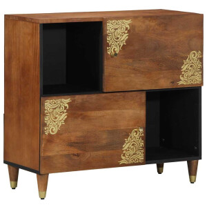 vidaXL Dressoir met plank Bruin 80 x 33 x 75 cm Massief Mango Hout