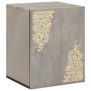 vidaXL Wandkast met opslag Grijs 38 x 33 x 48 cm Massief Mango Hout