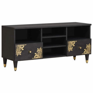 vidaXL TV-kast met lade Zwart 100 x 33 x 46 cm Massief Mango Hout