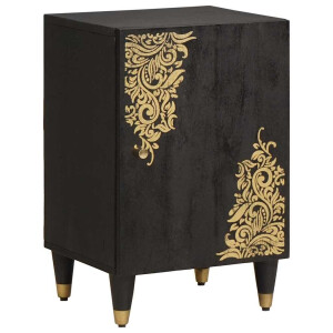 vidaXL Badkamerkast Zwart 38 x 33 x 58 cm Massief Mango Hout