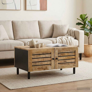 vidaXL Salontafel Naturel 80 x 50 x 40 cm Massief Mango Hout