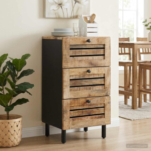 vidaXL Opslagkasten Naturel 40 x 33 x 75 cm Massief Mango Hout