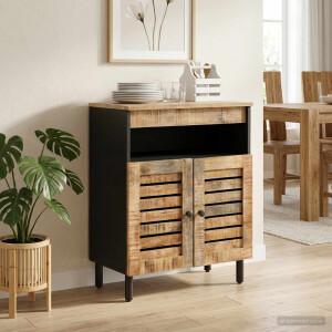 vidaXL Opslagkasten Naturel 60 x 33 x 75 cm Massief Mango Hout