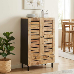 vidaXL Opslagkasten Naturel 60 x 33 x 100 cm Massief Mango Hout
