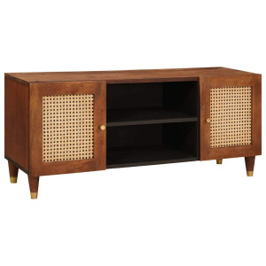 vidaXL TV-kast met plank Bruin 105 x 33,5 x 46 cm Massief Mango Hout