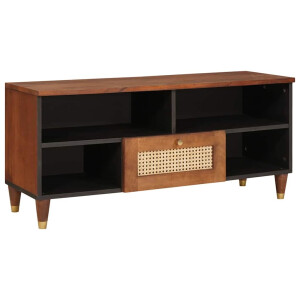 vidaXL TV-kast met lade Bruin 100 x 33,5 x 46 cm Massief Mango Hout