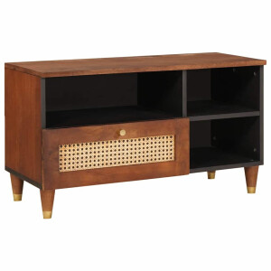 vidaXL TV-kast met lade Bruin 80 x 33,5 x 46 cm Massief Mango Hout