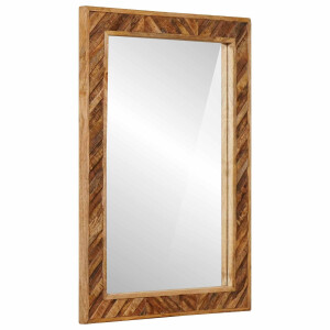vidaXL Spiegel Wandgemonteerd met spiegel Bruin 70 x 50 x 3 cm Glas