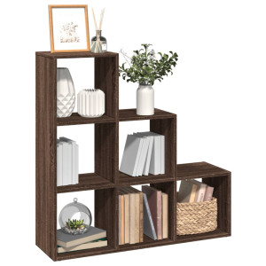 vidaXL Kamerscherm / boekenkast 3-laags 99x29x99 cm hout bruin eiken