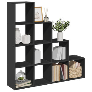 vidaXL Kamerscherm / boekenkast 4-laags 131,5x29x131,5 cm hout zwart