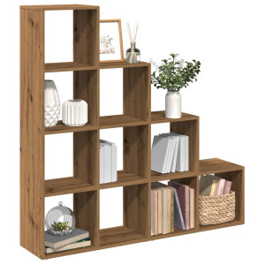 vidaXL Kamerscherm / boekenkast 131,5x29x131,5 cm hout artisanaal eik