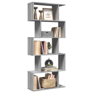 vidaXL Kamerscherm / boekenkast 5-laags 70x24x161 cm hout grijs sonoma