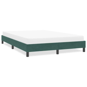 vidaXL Bedframe zonder matras 140x210 cm fluweel donkergroen