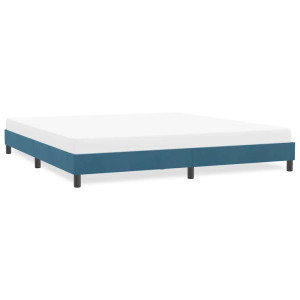 vidaXL Bedframe zonder matras 180x210 cm fluweel donkerblauw