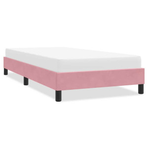 vidaXL Bedframe zonder matras 80x220 cm fluweel roze