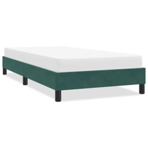 vidaXL Bedframe zonder matras 90x220 cm fluweel donkergroen