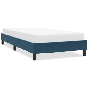 vidaXL Bedframe zonder matras 100x220 cm fluweel donkerblauw