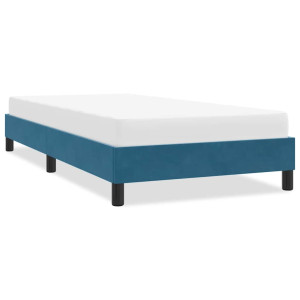 vidaXL Bedframe zonder matras 100x220 cm fluweel donkerblauw