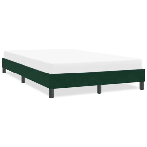 vidaXL Bedframe zonder matras 120x220 cm fluweel donkergroen