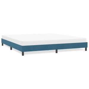 vidaXL Bedframe zonder matras 180x220 cm fluweel donkerblauw