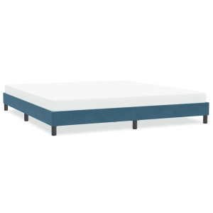 vidaXL Bedframe zonder matras 200x220 cm fluweel donkerblauw