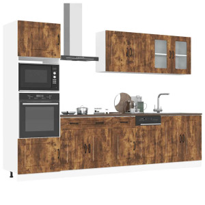 vidaXL 7-delige Keukenkastenset Kalmar bewerkt hout gerookt eiken