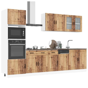 vidaXL 7-delige Keukenkastenset Kalmar bewerkt hout oud houtkleurig