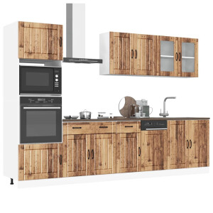 vidaXL 7-delige Keukenkastenset Kalmar bewerkt hout oud houtkleurig
