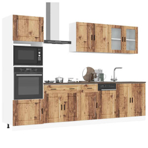 vidaXL 7-delige Keukenkastenset Porto bewerkt hout oud houtkleurig