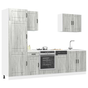 vidaXL 7-delige Keukenkastenset Kalmar bewerkt hout grijs sonoma eiken