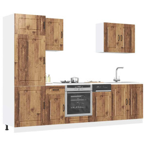 vidaXL 7-delige Keukenkastenset Kalmar bewerkt hout oud houtkleurig