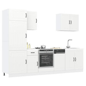 vidaXL 7-delige Keukenkastenset Lucca bewerkt hout wit