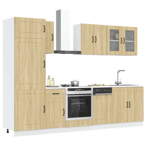 vidaXL 8-delige Keukenkastenset Kalmar bewerkt hout sonoma eikenkleur