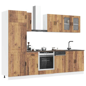 vidaXL 8-delige Keukenkastenset Kalmar bewerkt hout oud houtkleurig