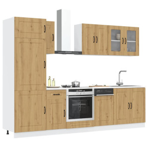 vidaXL 8-delige Keukenkastenset Kalmar bewerkt hout artisanaal eiken