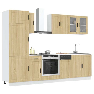 vidaXL 8-delige Keukenkastenset Porto bewerkt hout sonoma eikenkleur