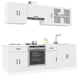 vidaXL 8-delige Keukenkastenset Kalmar bewerkt hout wit