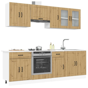 vidaXL 8-delige Keukenkastenset Kalmar bewerkt hout artisanaal eiken
