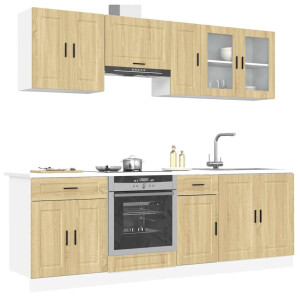 vidaXL 8-delige Keukenkastenset Porto bewerkt hout sonoma eikenkleur
