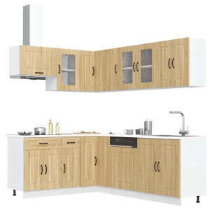 vidaXL 11-delige Keukenkastenset Kalmar bewerkt hout sonoma eikenkleur